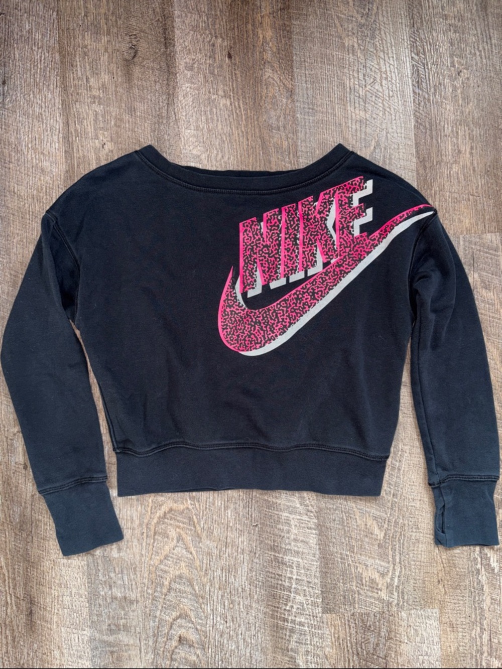 Girls Nike Black Crop Pullover